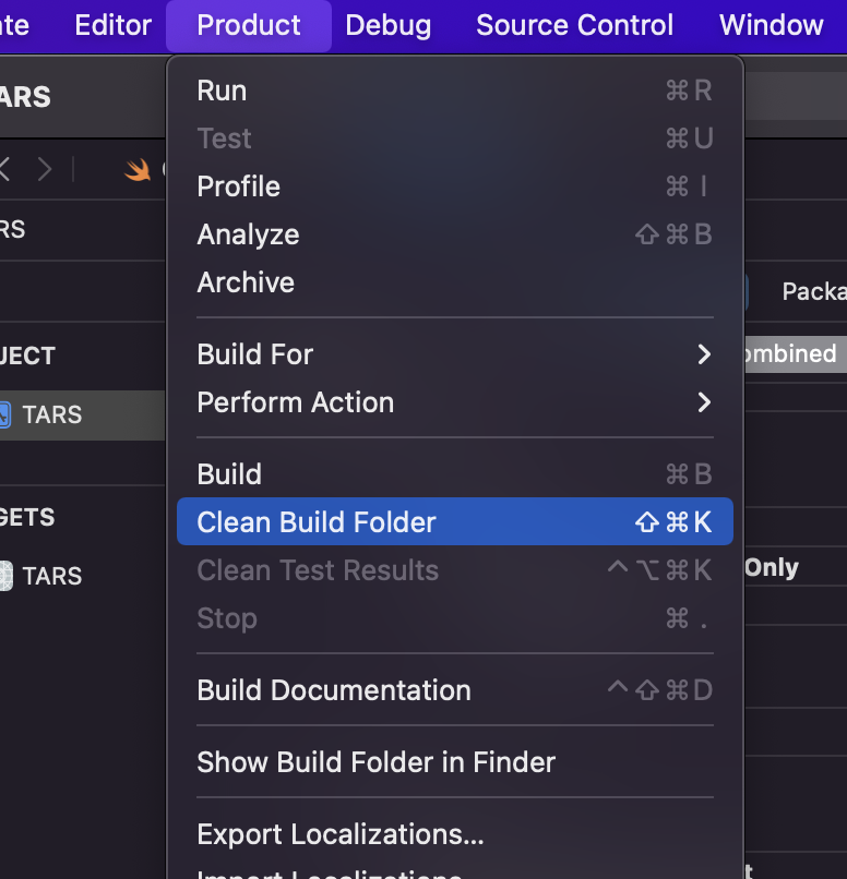 Clean Build Folder Xcode